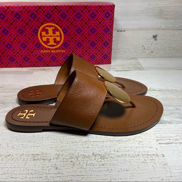 NEW Tory Burch Patos Disk Brown Sandals - Picture 4 of 8